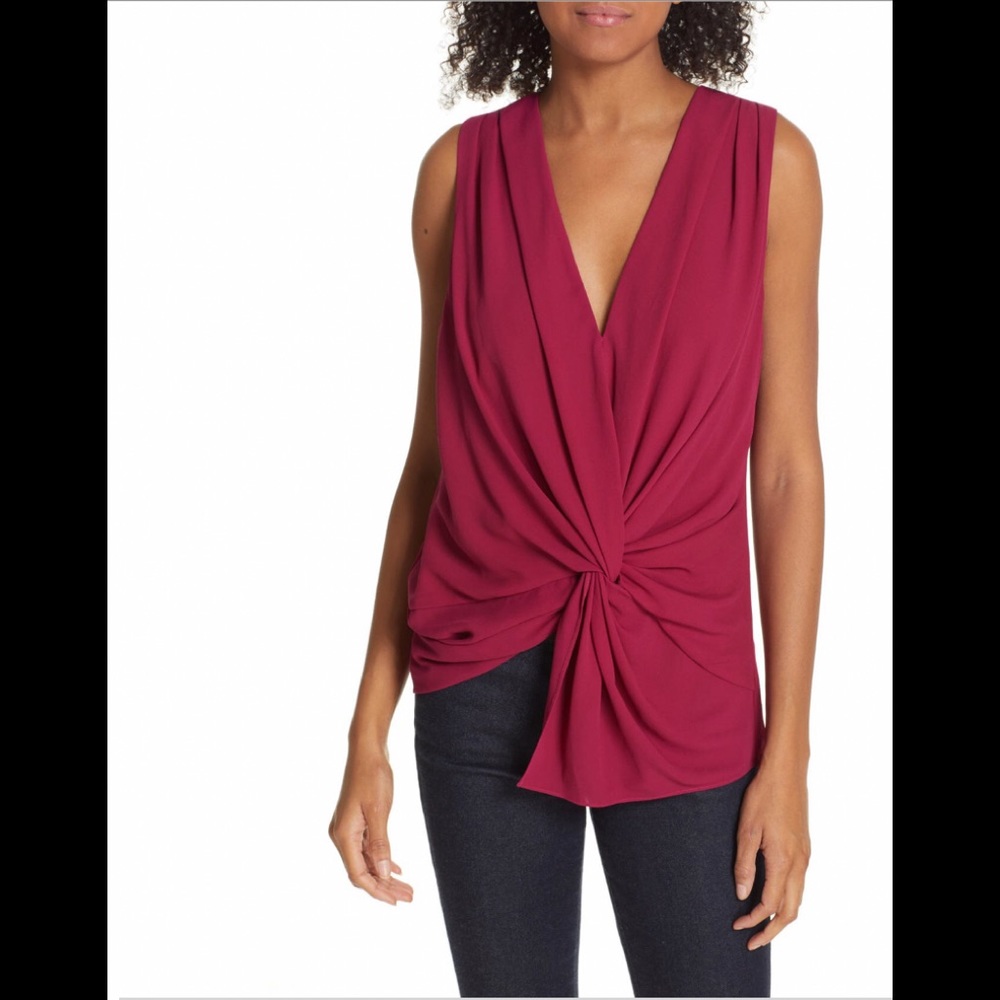 Cinq a Sept Abby V-Neck Twist Front Top